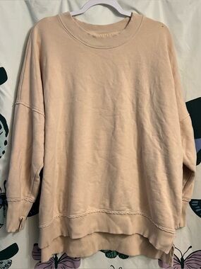 Aerie oversized distressed edges crewneck